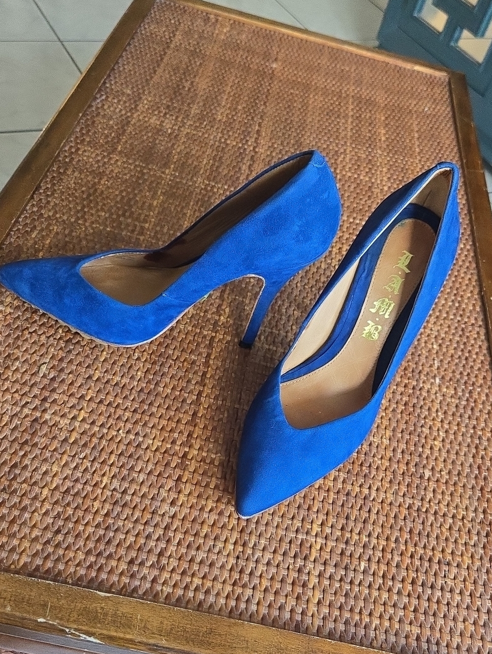 L.A.M.B Merideth Blue Suede Pumps